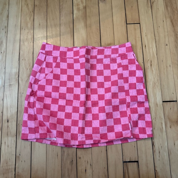 vestique Dresses & Skirts - Vestique Pink Checkered Mini Skirt